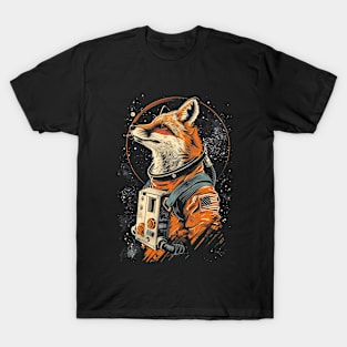 Space Astronaut Fox Kitten - Fun Animal Designs T-Shirt